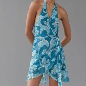 brand new with tags urban outfitters blue floral pattern UO wrap dress
